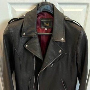 Black Leather motorcycle style Jacket - 50EU - 40US